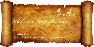 Váczi Apollónia névjegykártya